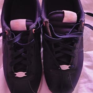 Blue and pink nike cortez